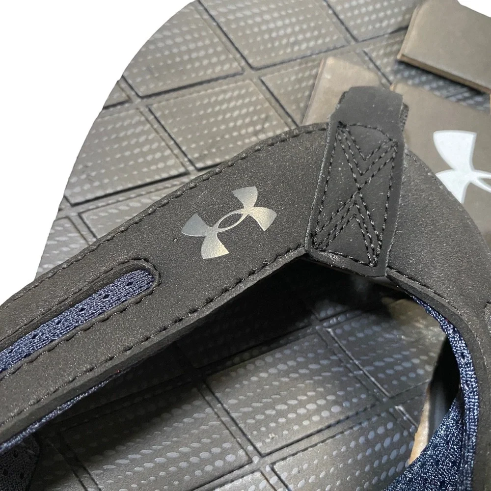 Under Armour black flip flops men's size 9 and 12 NWT - Picture 3 of 8